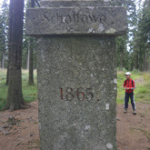 Boundary-stone in the forest 